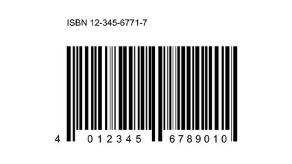 Obraz na płótnie Canvas ISBN barcode with numbers isolated on transparent background publishing and book code