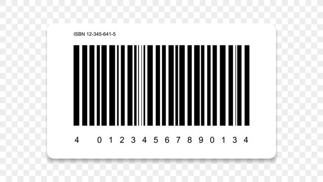 Classic barcode design isolated on transparent background simple retail code illustration