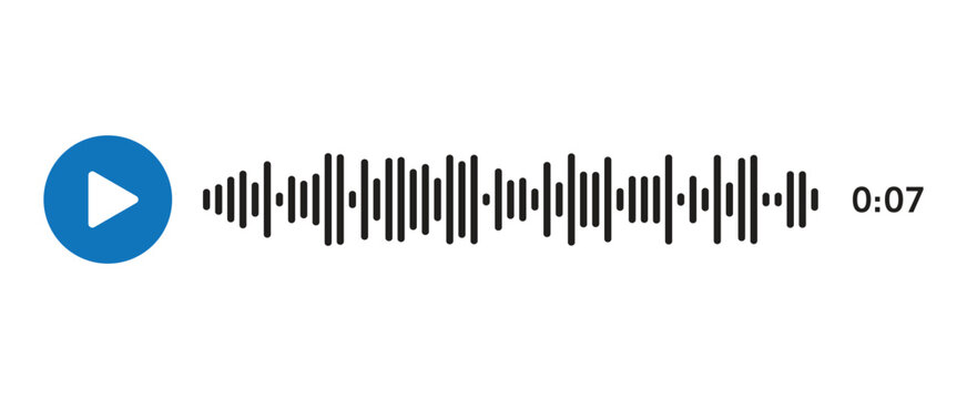 audio voice message, sound waveform player, playback control ui, mobile app interface, digital audio waveform, minimalist ui design, voice record player, chat message element, modern ux design