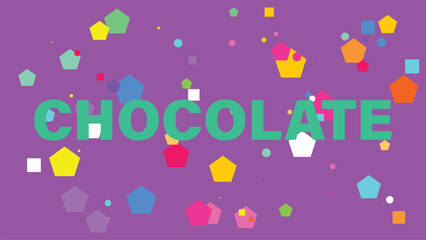 Obraz premium Chocolate, colorful confetti, party background, purple vector