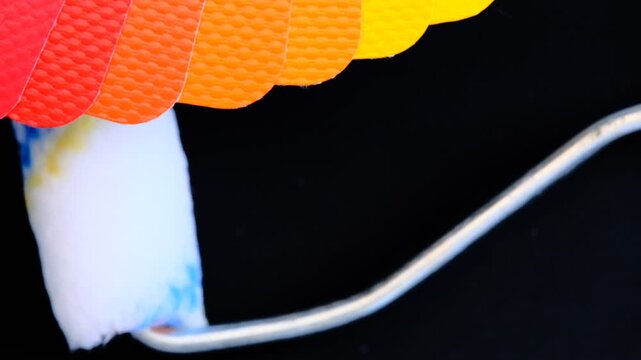 Sample of PVC Polymer Vinyl with Paint roller, Material design color palette layout, RAL color system