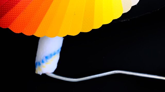 Sample of PVC Polymer Vinyl with Paint roller, Material design color palette layout, RAL color system