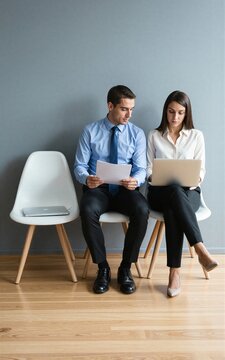 Businessmen And Women Waiting Room