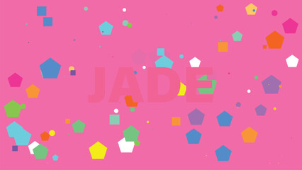 Geometric shapes, colorful hexagons, pink background, jade logo, abstract pattern © MDSALAUDDIN