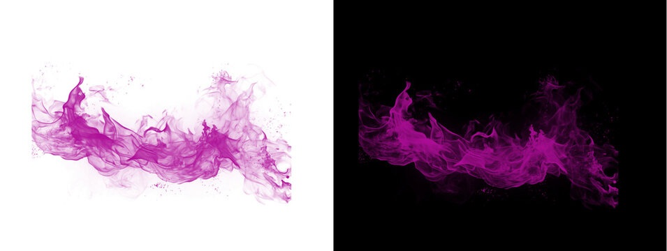 Horizontal Purple Ink Explosion Abstract