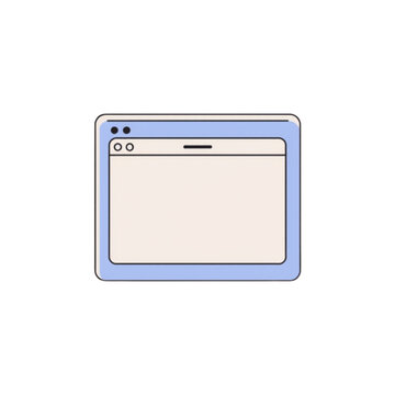 A minimalist vector graphic illustration of a computer window on a white background