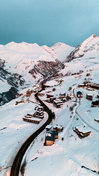 snow covered mountains