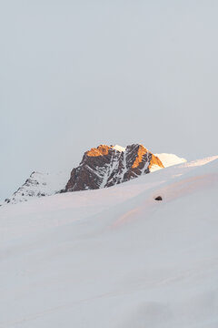 snow covered mountains
