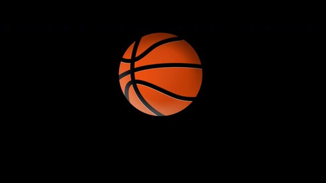 bouncing basketball animation with alpha channel transparency 4K quality,  ideal for sports content, promotional videos, websites, mobile applications, game, social media, and presentations.