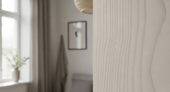 Close-up of pale birch wood grain texture with fine linear patterns, showcasing natural organic material detail