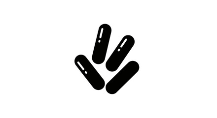 Obraz premium Black capsules on white background.
