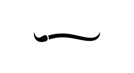 Fototapeta premium Black handlebar mustache facial hair style.