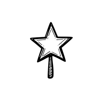 Star tree topper icon logo design. Christmas star sign and symbol. Doodle star icon. Holiday decoration.