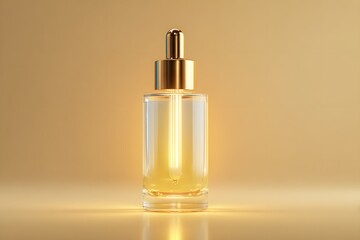 Naklejka premium Serum bottle with hydration concept and soft glow