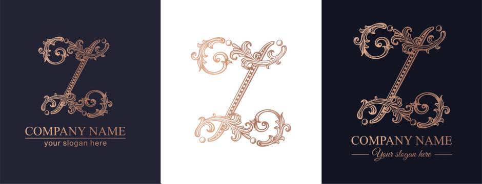 Logo monogram letter Z in refined ornamental style. Clean elegant logotype for personal brand, business and corporate identity.