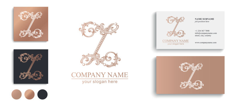 Logo monogram letter Z in refined ornamental style. Clean elegant logotype for personal brand, business and corporate identity.