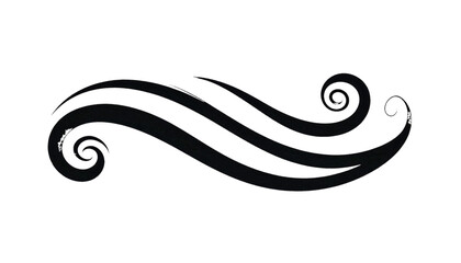 Obraz premium Abstract wind swirl decorative element representing airflow motion in elegant graphic design vector