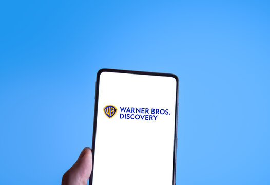 Warner Bros Discovery logo on a smartphone screen. Link&ouml;ping, &Ouml;sterg&ouml;tland, Sweden 04-10-2026.