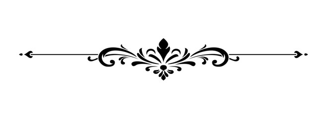 Ornamental decorative divider flourish vector isolated