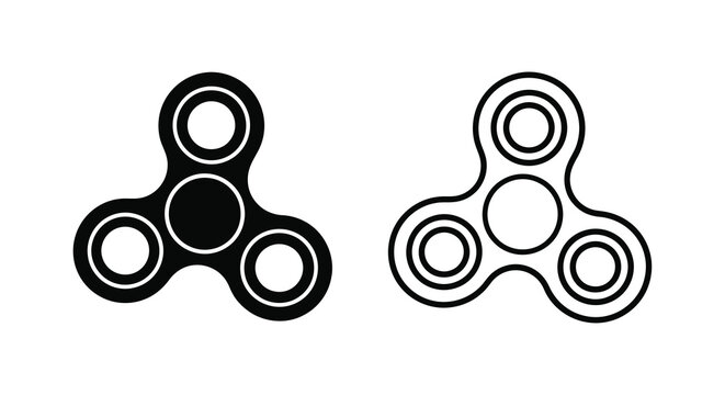 Two fidget spinner designs in contrasting tones a striking graphic silhouette