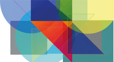 Fototapeta premium Geometric shapes, abstract composition, colorful background, vector design elements