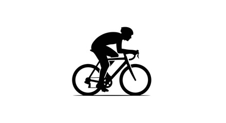 Fototapeta premium Cyclist Riding a Bicycle Fast.