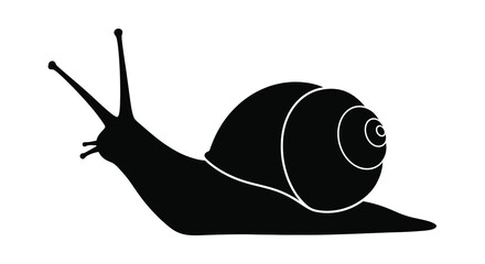 A striking black snail depiction showcasing its form in silhouette © APIM02SN