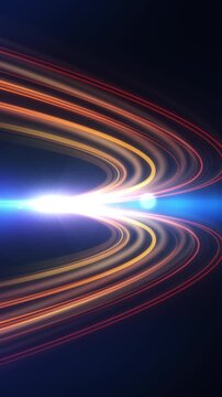 Purple and pink light trails creating abstract movement