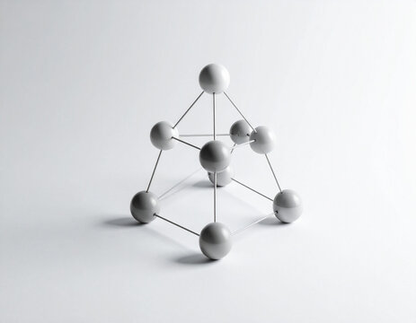 Modern data node cluster in triangular formation on a minimalistic background