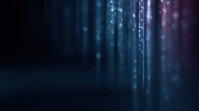 Digital matrix code flowing down cyber technology background artificial intelligence concept