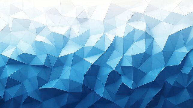 blue low poly geometric background with triangular facets and gradient evoking cool calm crystalline abstract landscape
