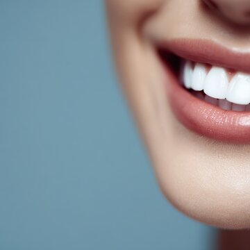 Beautiful smile and white teeth young woman dental care hygiene concept