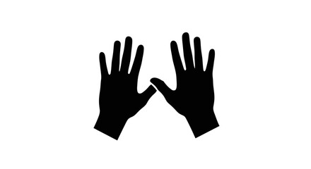 Obraz premium Black silhouette of two hands.