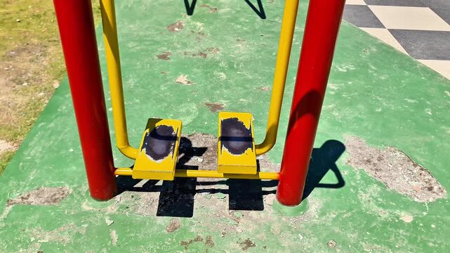 Outdoor Elliptical Strider Machine at Public Park Gym Facility for Healthy Leg Workouts