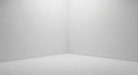 Fototapeta premium An empty white room corner with bare walls and floor showcasing minimalist interior space
