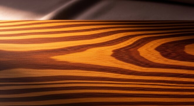 Striking Sapele Wood Grain Texture with Vibrant Interlocking Ribbons of Rich Reddish-Brown and Warm Orange