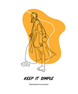 Apollo 11 Moon Landing Quote Poster | Minimalist Line Art Fashion Illustration &ndash; Modern Motivational Wall D&eacute;cor