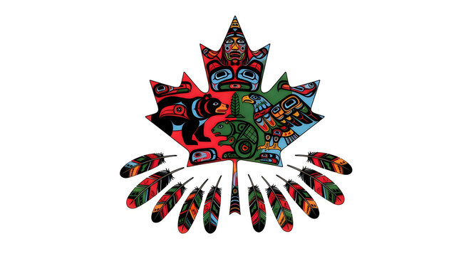Canadian identity a maple leaf mosaic of culture and landmark imagery