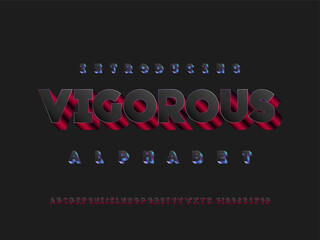 Stylized modern bold alphabet design with uppercase and numbers