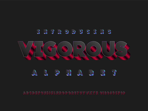 Stylized modern bold alphabet design with uppercase and numbers