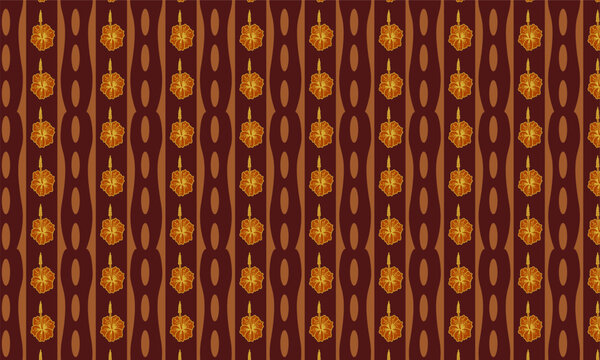 Traditional Malaysian Batik Seamless Pattern with Hibiscus Flower Motif