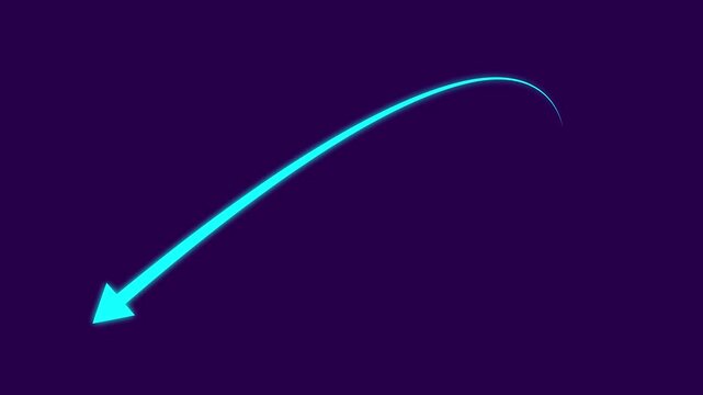 Arrow going down icon animation dark background. motion graphics. animation. 4k video