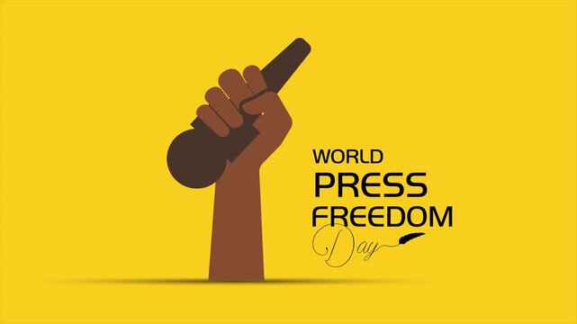 Video animation created to  World Press Freedom Day .Clean vector animation focused on press freedom, democracy, and free speech awareness campaign concept.