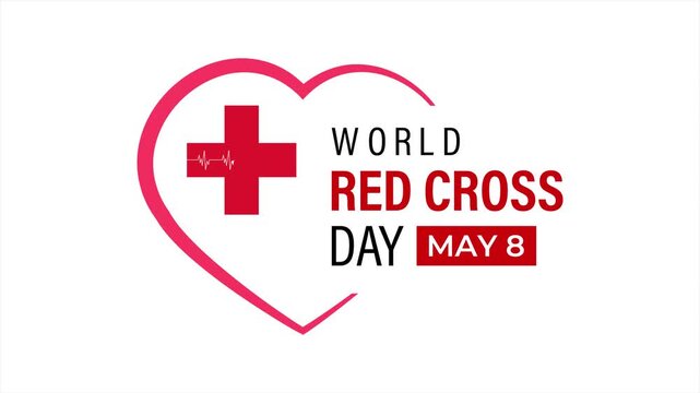 Emergency medical support animation with first aid symbol and humanitarian response concept