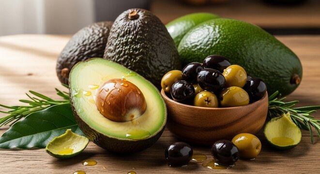 Avocado olives arrangement