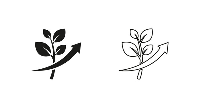 growth success leaf plant arrow Vector