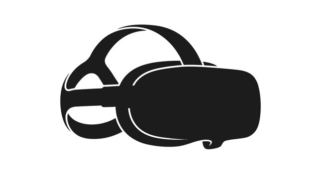 virtual reality headset silhouette on background