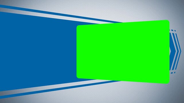 Clean Corporate Green Screen Slideshow Transition with Blue Geometric Arrows and Dynamic Shape Flip for Business Presentations