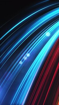 Abstract blue and red light streaks creating speed effect