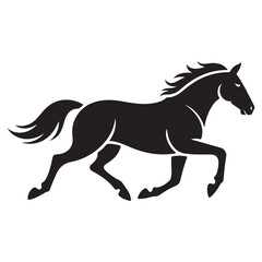 Fototapeta premium Galloping horse silhouette, depicting motion and elegance, perfect for equestrian sports and animal themes.